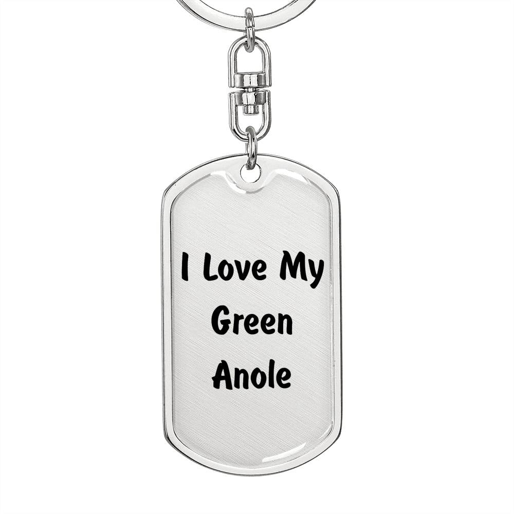 Love My Green Anole - Luxury Dog Tag Keychain