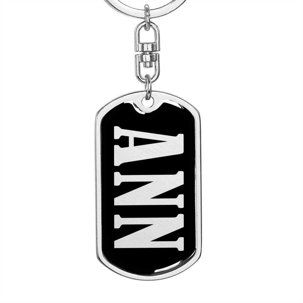 Ann v02 - Luxury Dog Tag Keychain