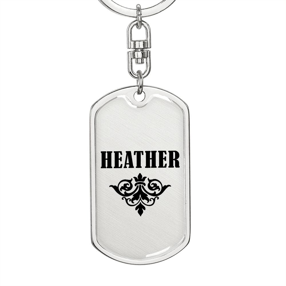 Heather v01a - Luxury Dog Tag Keychain