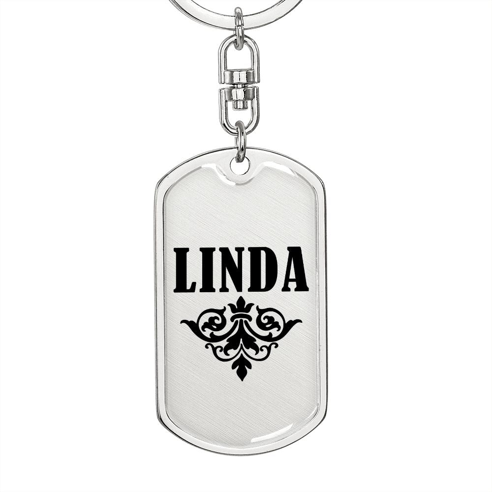 Linda v01a - Luxury Dog Tag Keychain