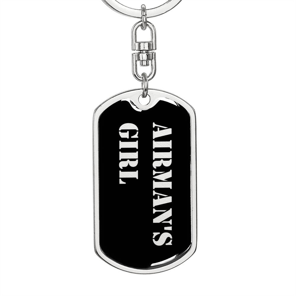 Airman's Girl v2 - Luxury Dog Tag Keychain