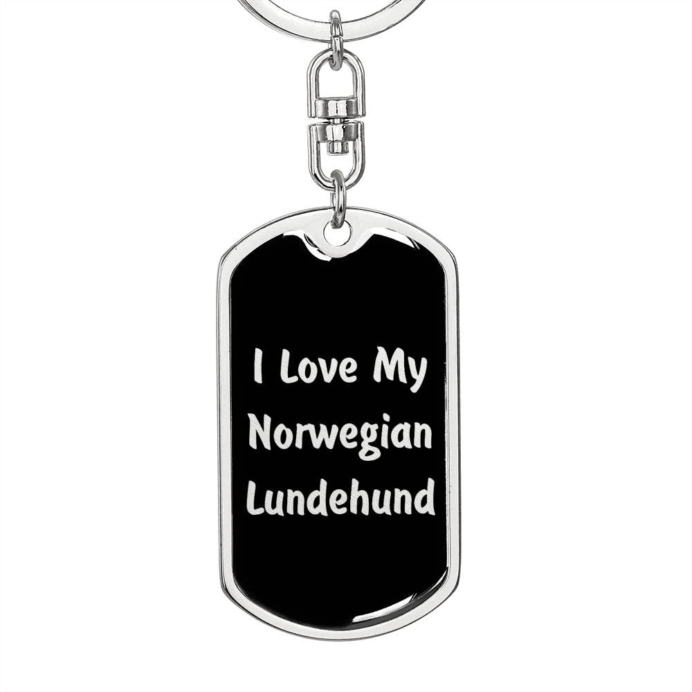 Love My Norwegian Lundehund v5 - Luxury Dog Tag Keychain