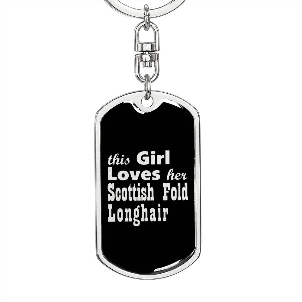 Scottish Fold Longhair v2 - Luxury Dog Tag Keychain