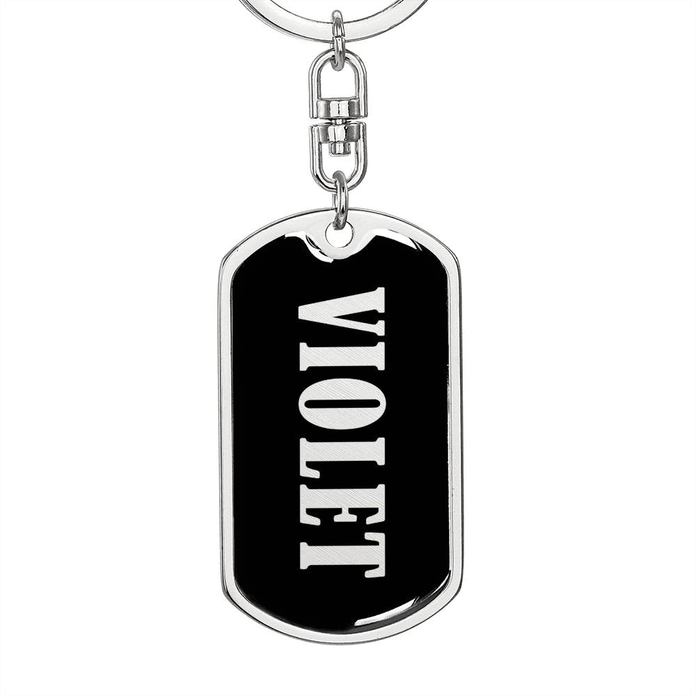 Violet v02 - Luxury Dog Tag Keychain