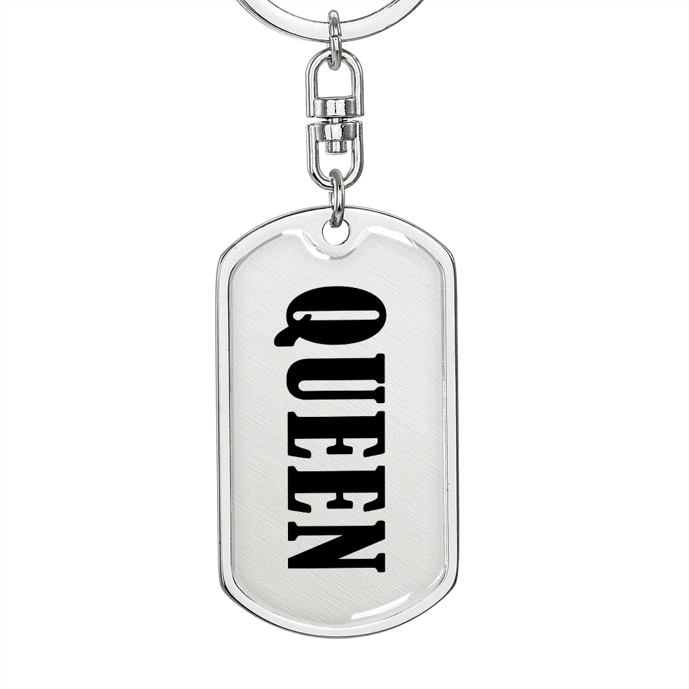 Queen v01 - Luxury Dog Tag Keychain