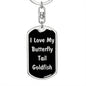 Love My Butterfly Tail Goldfish v2 - Luxury Dog Tag Keychain