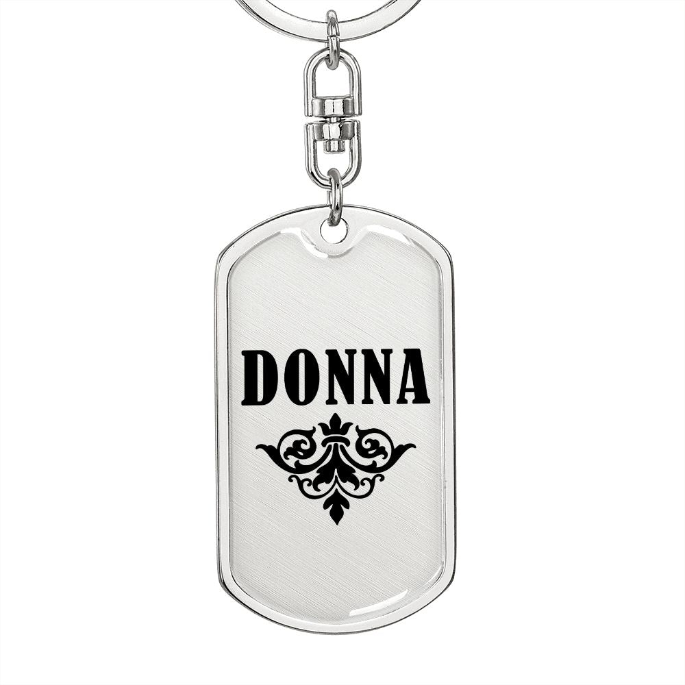 Donna v01a - Luxury Dog Tag Keychain