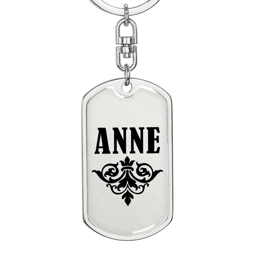 Anne v01a - Luxury Dog Tag Keychain