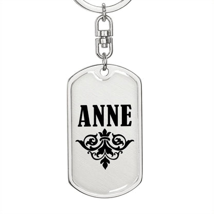 Anne v01a - Luxury Dog Tag Keychain