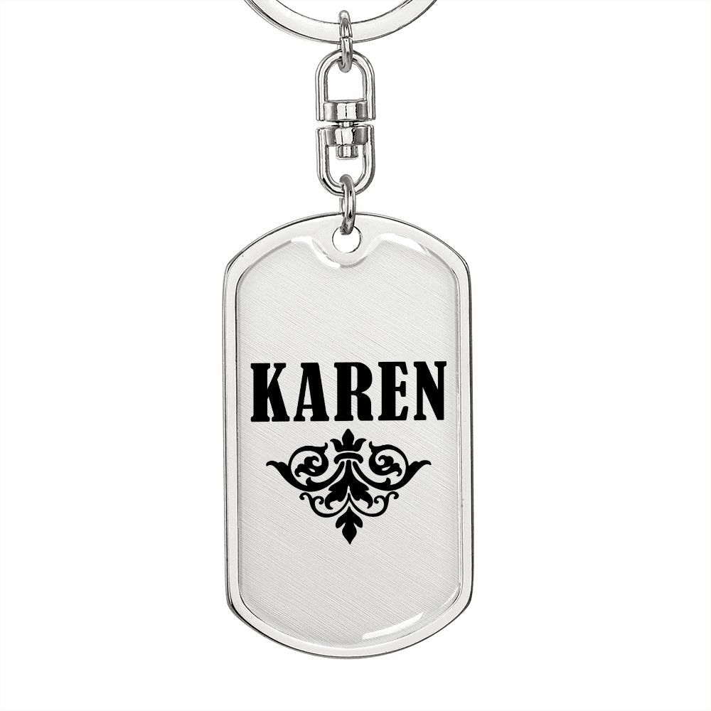 Karen v01a - Luxury Dog Tag Keychain