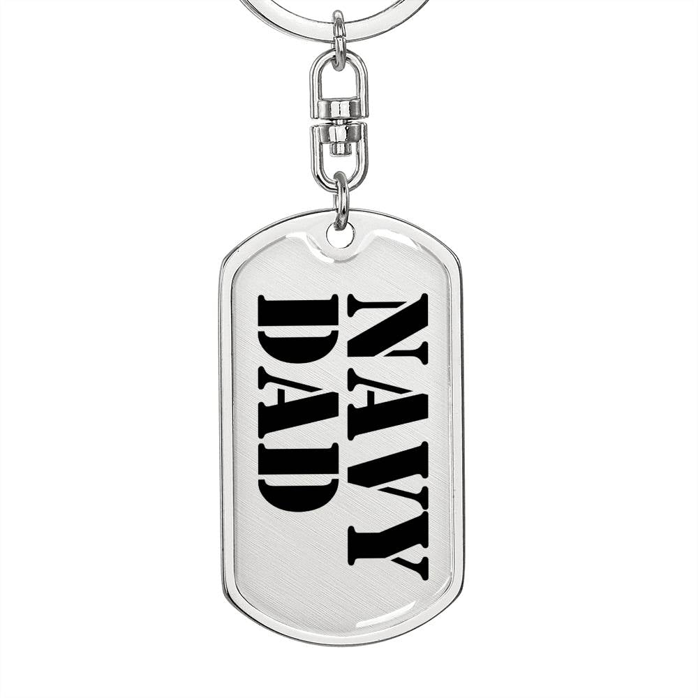 Navy Dad - Luxury Dog Tag Keychain