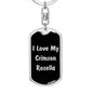 Love My Crimson Rosella v2 - Luxury Dog Tag Keychain