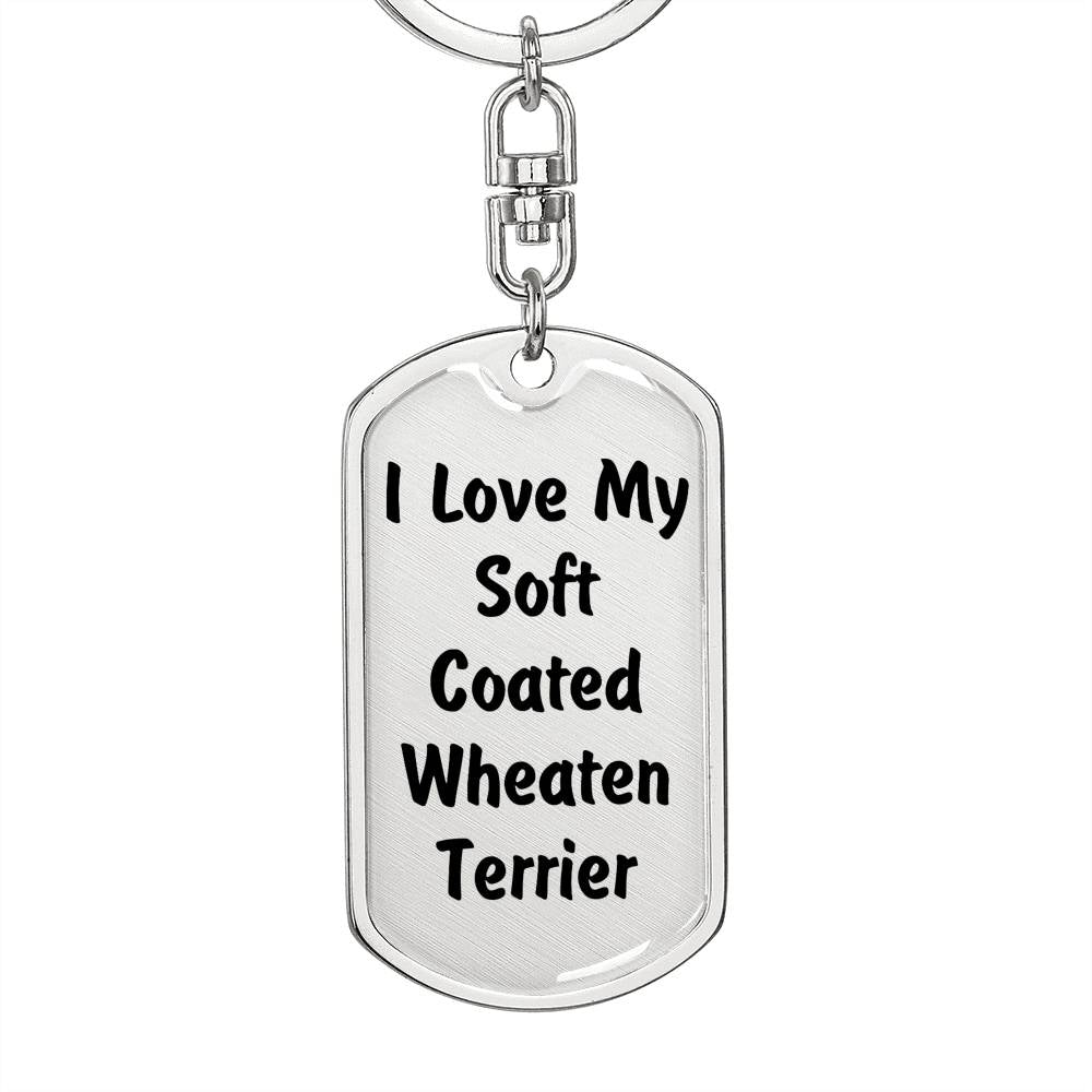 Love My Soft Coated Wheaten Terrier v4 - Luxury Dog Tag Keychain