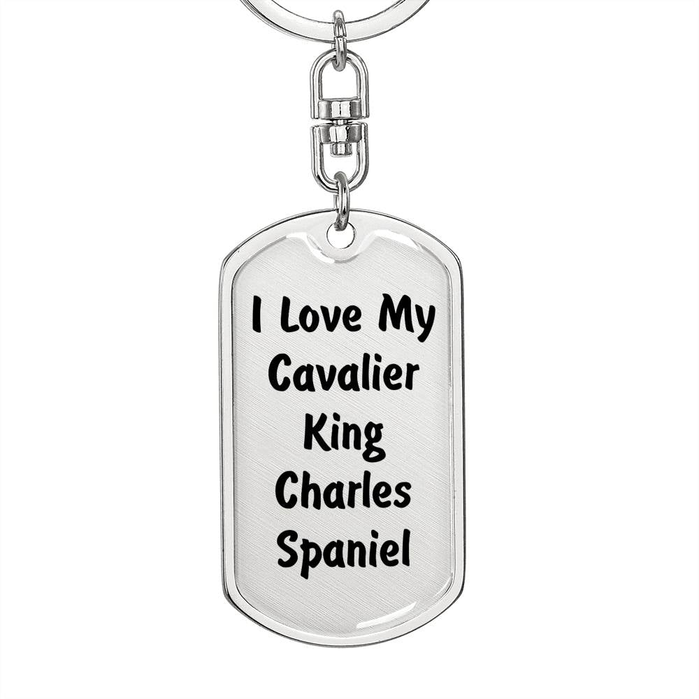 Love My Cavalier King Charles Spaniel v4 - Luxury Dog Tag Keychain