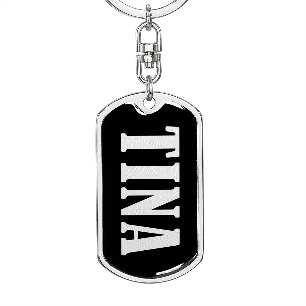 Tina v02 - Luxury Dog Tag Keychain