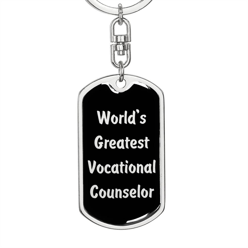 World's Greatest Vocational Counselor v2 - Luxury Dog Tag Keychain