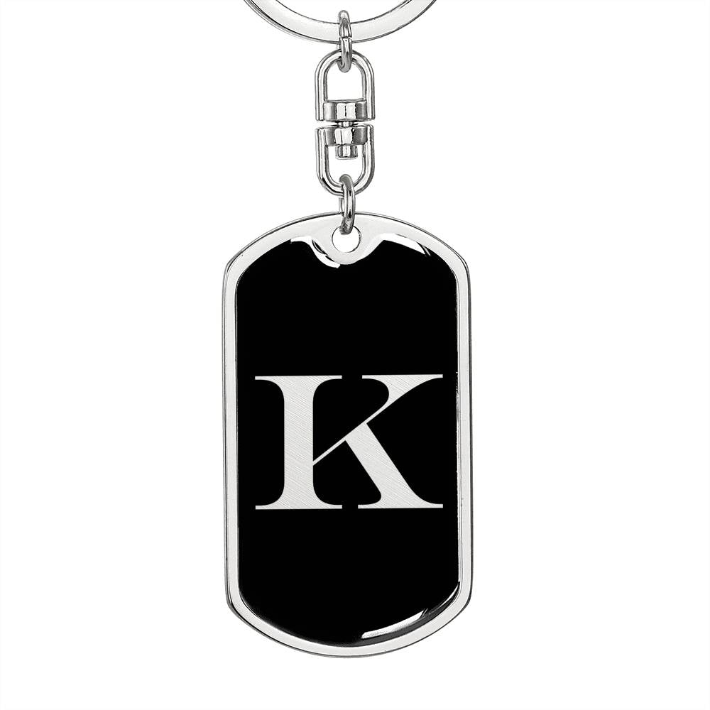 Initial K v2a - Luxury Dog Tag Keychain