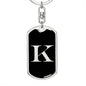Initial K v2a - Luxury Dog Tag Keychain