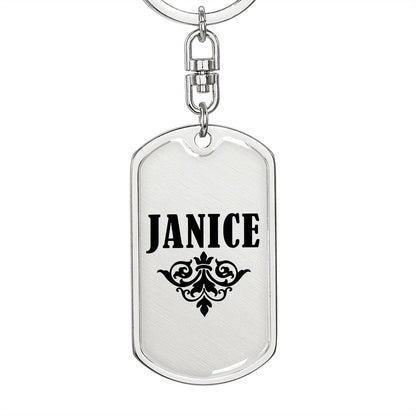 Janice v01a - Luxury Dog Tag Keychain