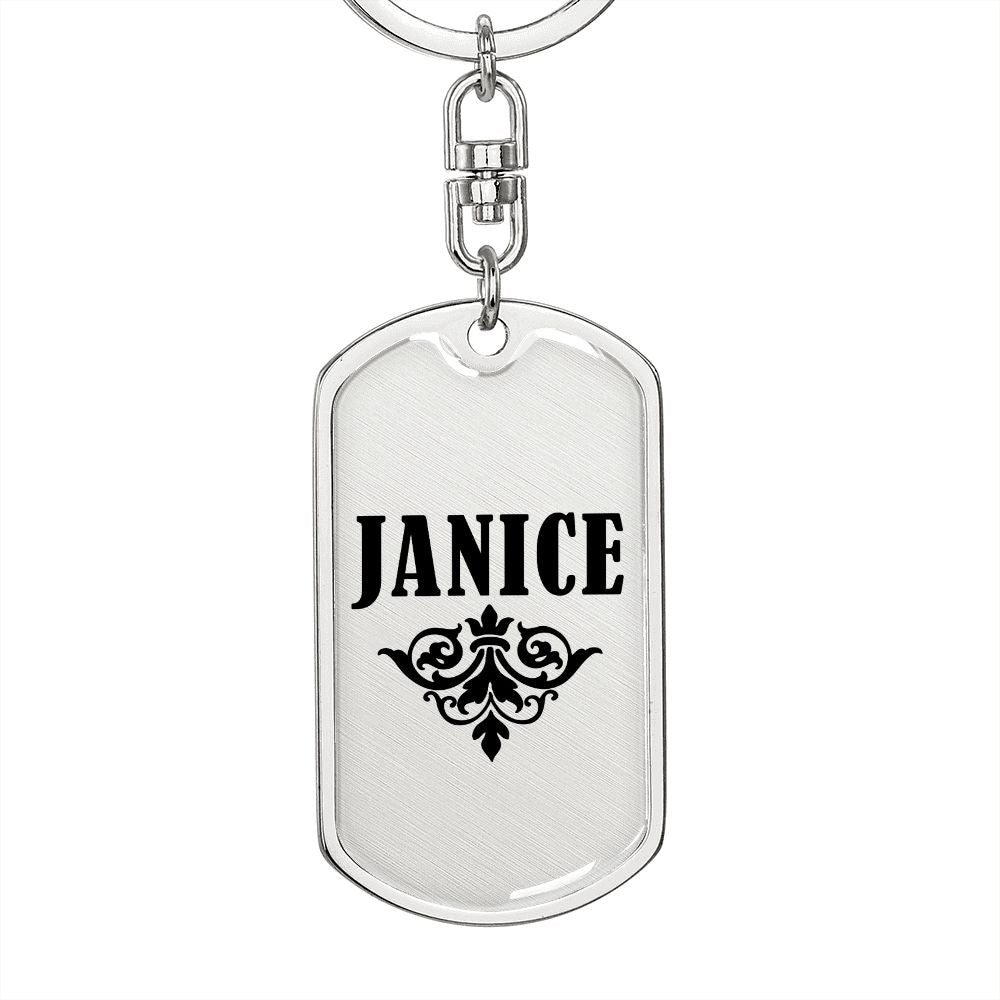 Janice v01a - Luxury Dog Tag Keychain