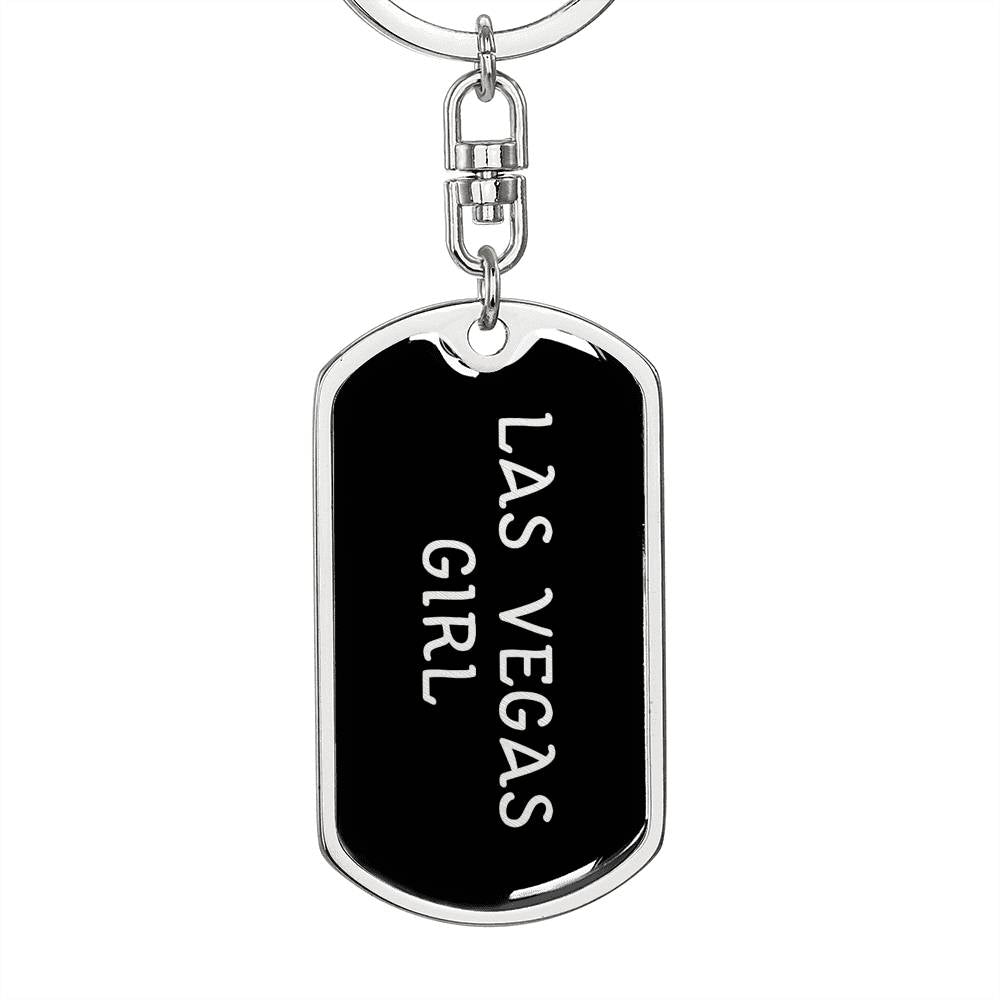 Las Vegas Girl v5 - Luxury Dog Tag Keychain