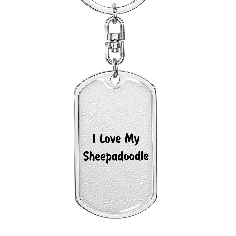 Love My Sheepadoodle v4 - Luxury Dog Tag Keychain