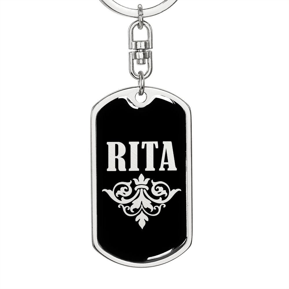 Rita v02a - Luxury Dog Tag Keychain