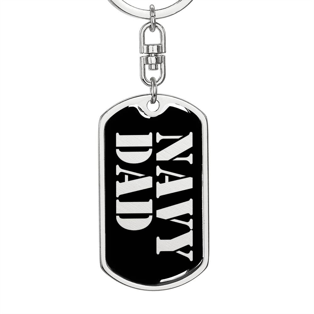 Navy Dad v2 - Luxury Dog Tag Keychain