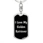 Love My Golden Retriever v5 - Luxury Dog Tag Keychain