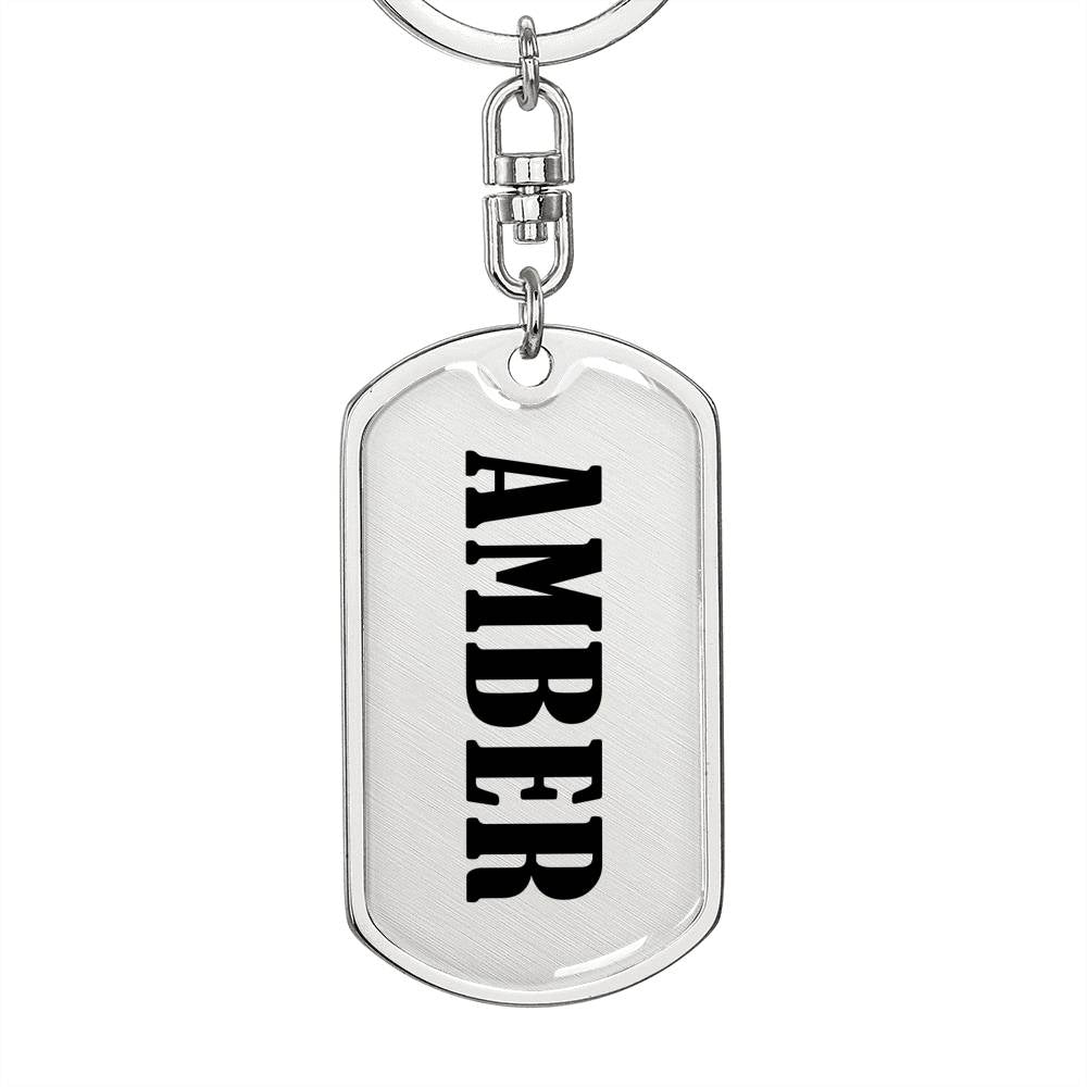 Amber v01 - Luxury Dog Tag Keychain
