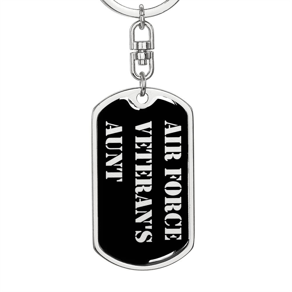 Air Force Veteran's Aunt v2 - Luxury Dog Tag Keychain
