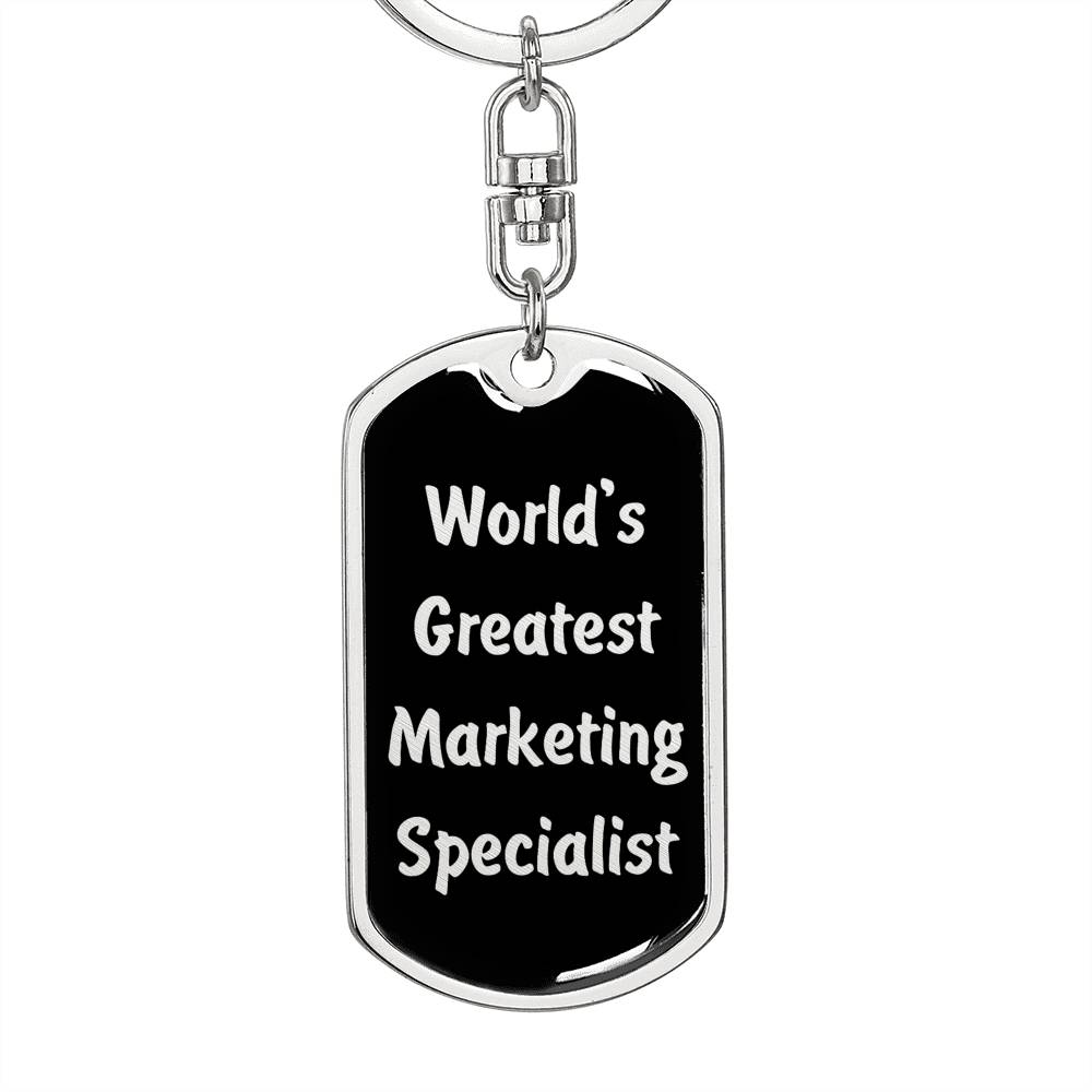 World's Greatest Marketing Specialist v2 - Luxury Dog Tag Keychain