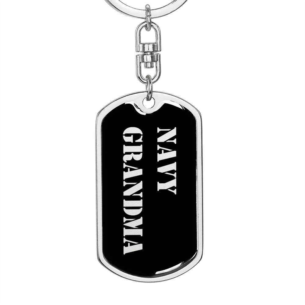 Navy Grandma v2 - Luxury Dog Tag Keychain