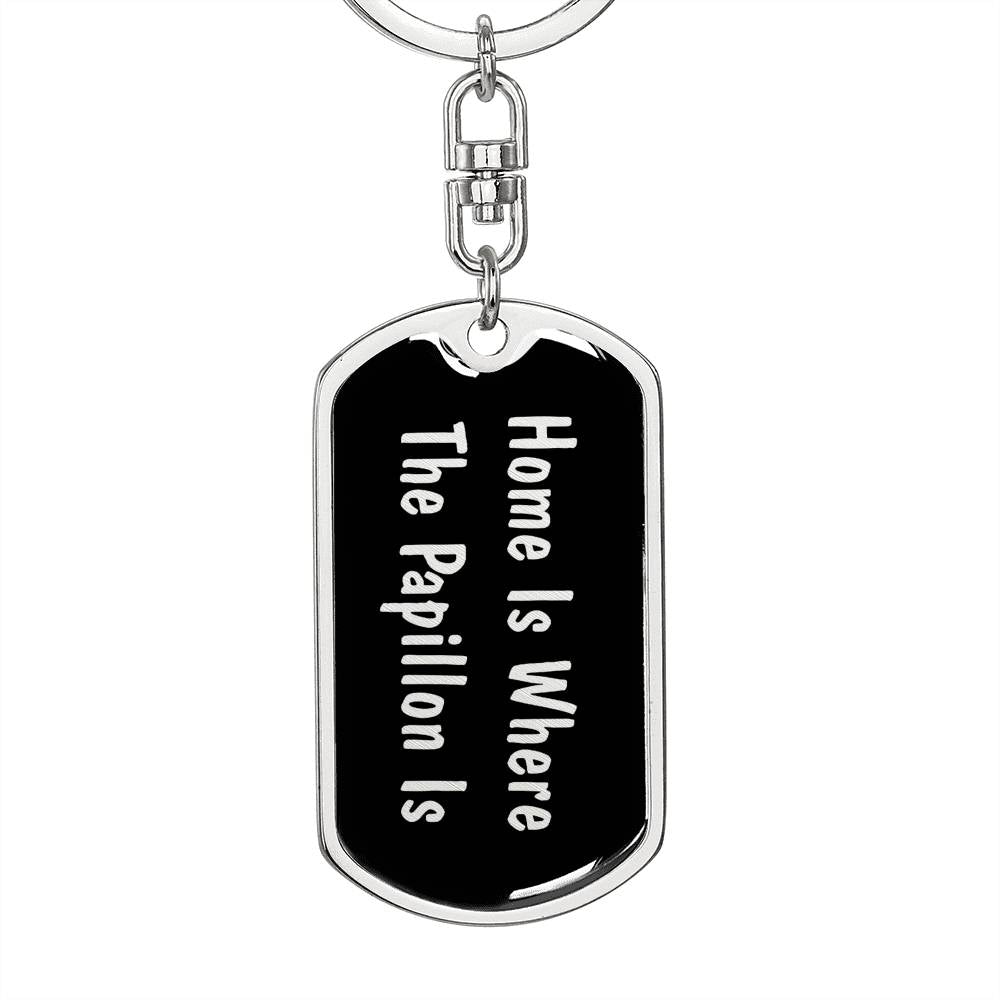 Papillon's Home v2 - Luxury Dog Tag Keychain