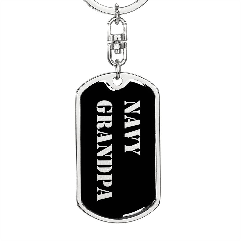 Navy Grandpa v2 - Luxury Dog Tag Keychain
