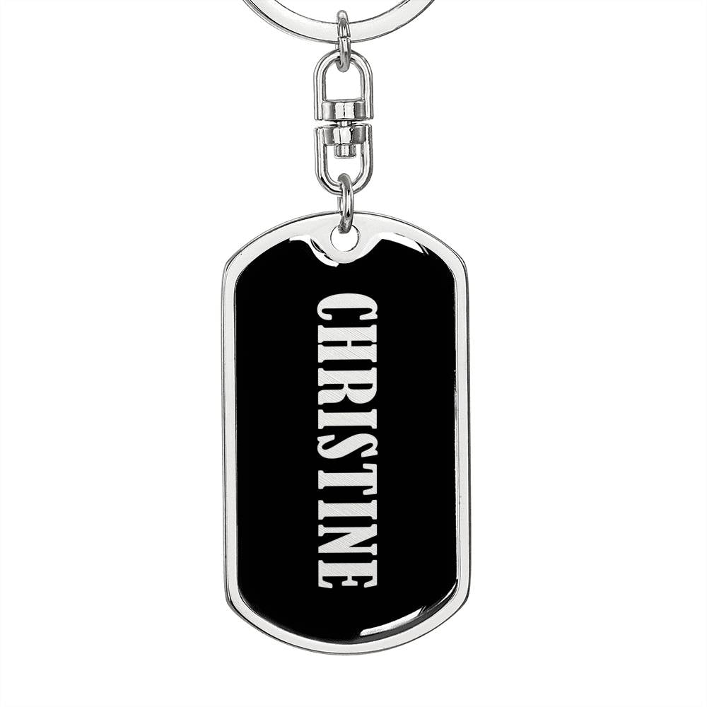 Christine v02 - Luxury Dog Tag Keychain