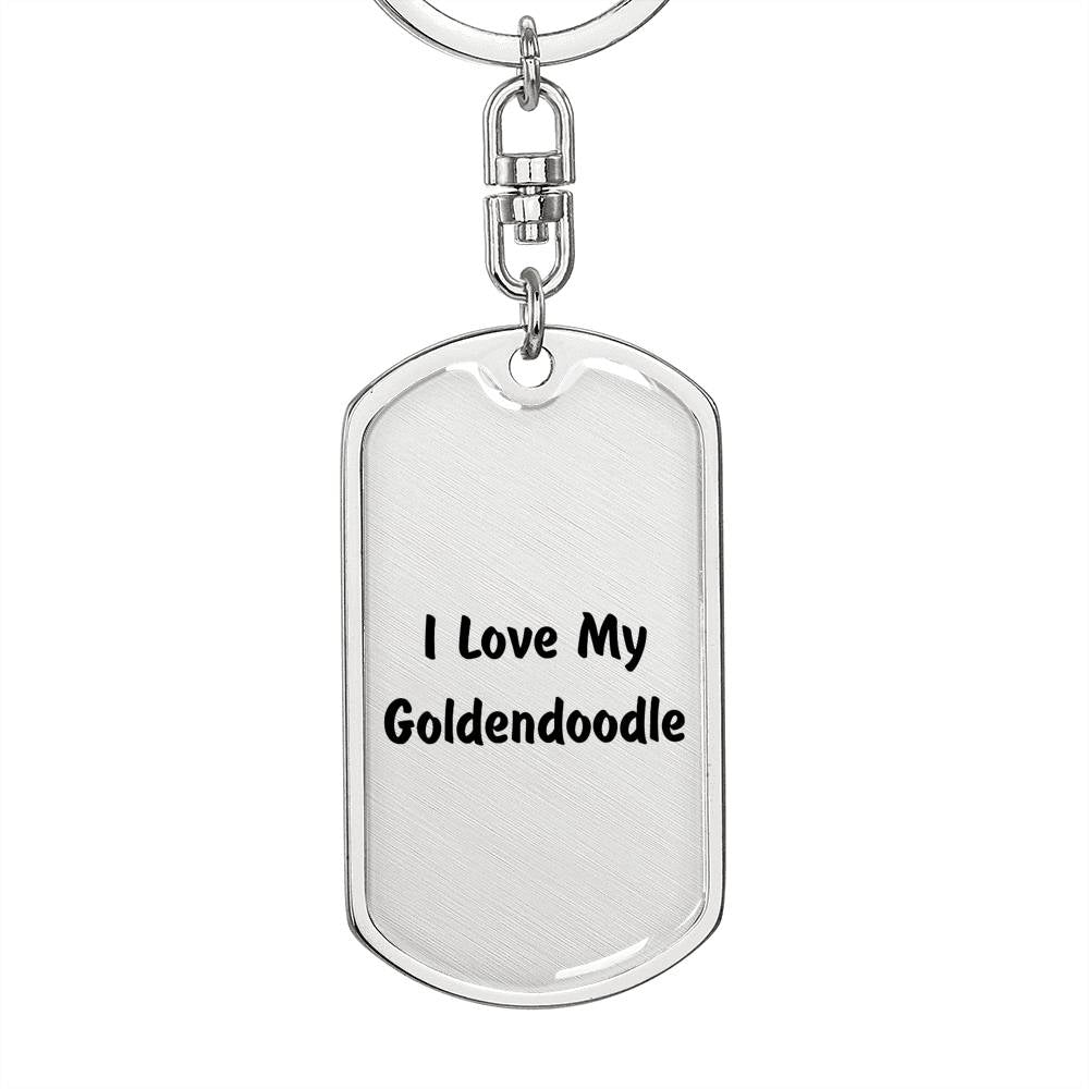 Love My Goldendoodle v4 - Luxury Dog Tag Keychain
