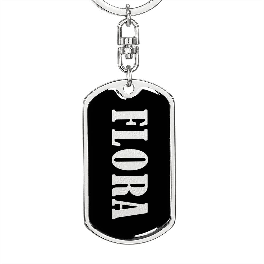 Flora v02 - Luxury Dog Tag Keychain