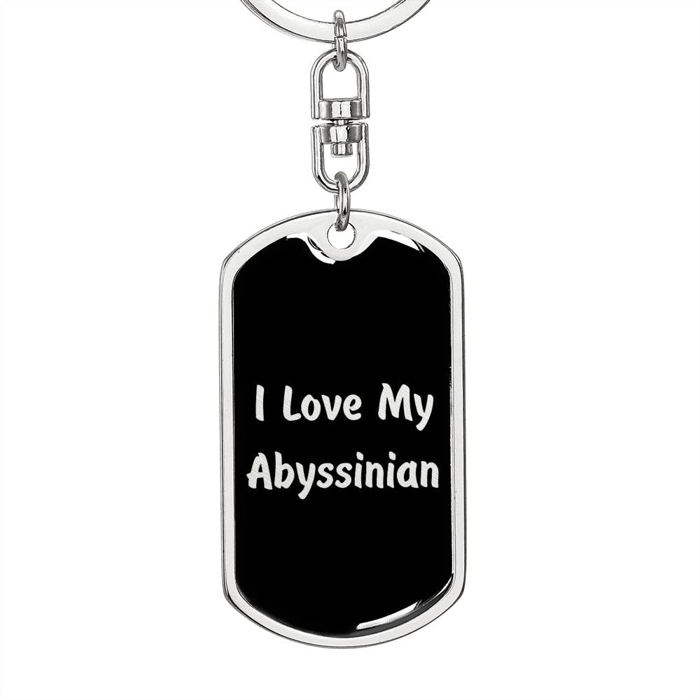 Love My Abyssinian v2 - Luxury Dog Tag Keychain
