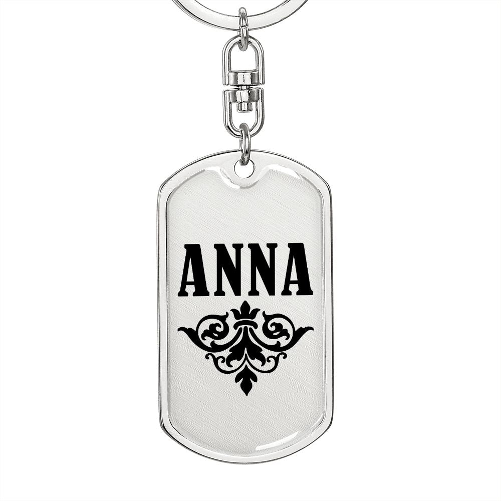 Anna v01a - Luxury Dog Tag Keychain