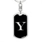 Initial Y v2a - Luxury Dog Tag Keychain