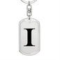 Initial I v1a - Luxury Dog Tag Keychain
