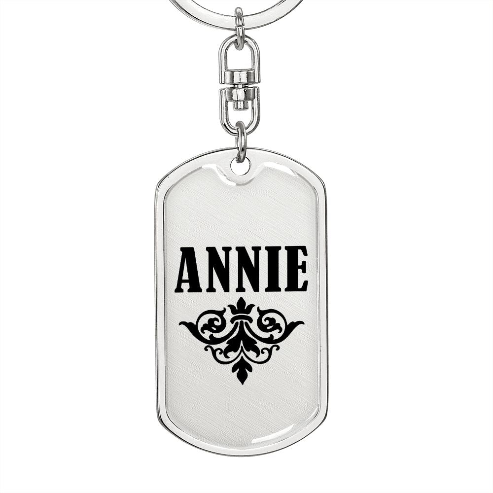 Annie v01a - Luxury Dog Tag Keychain