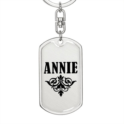 Annie v01a - Luxury Dog Tag Keychain