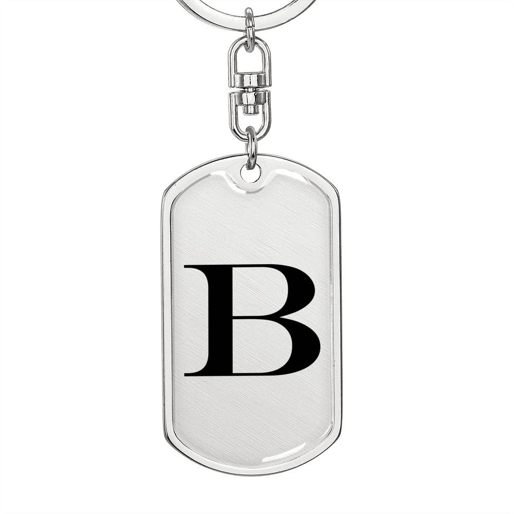 Initial B v1a - Luxury Dog Tag Keychain