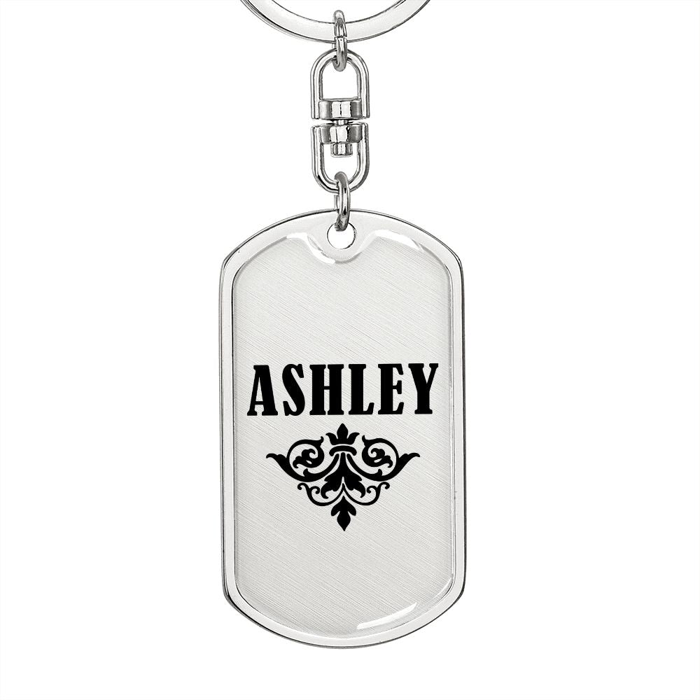 Ashley v01a - Luxury Dog Tag Keychain