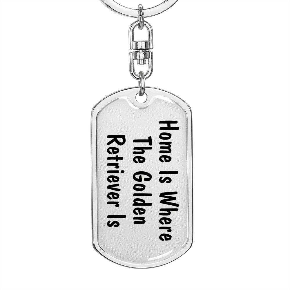 Golden Retriever's Home - Luxury Dog Tag Keychain
