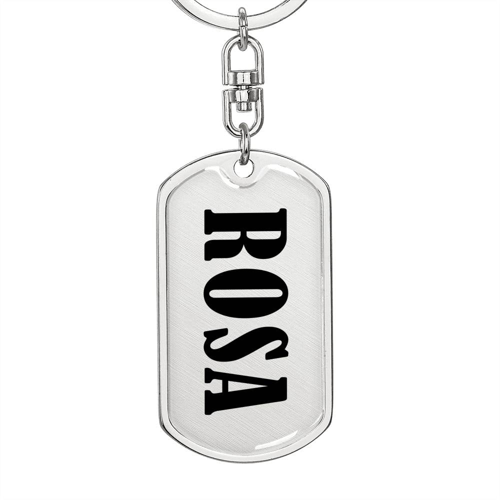 Rosa v01 - Luxury Dog Tag Keychain