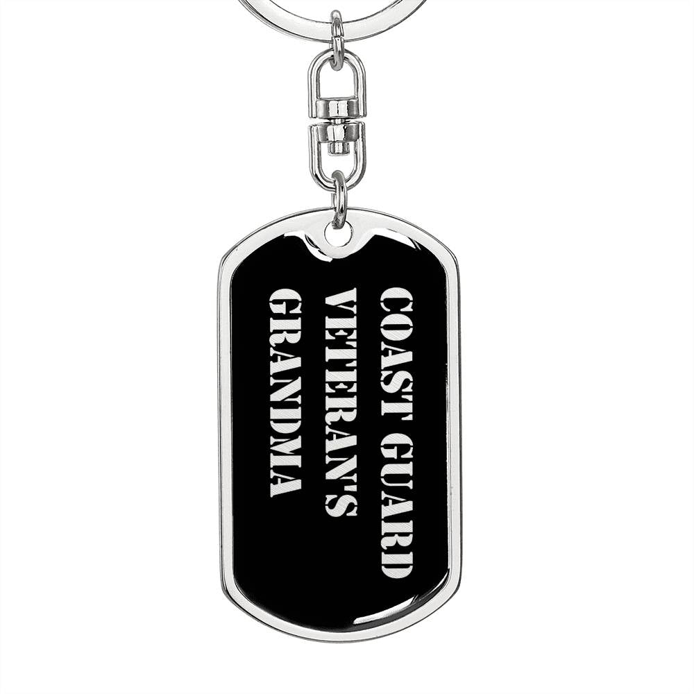 Coast Guard Veteran's Grandma v2 - Luxury Dog Tag Keychain