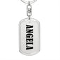 Angela v01 - Luxury Dog Tag Keychain
